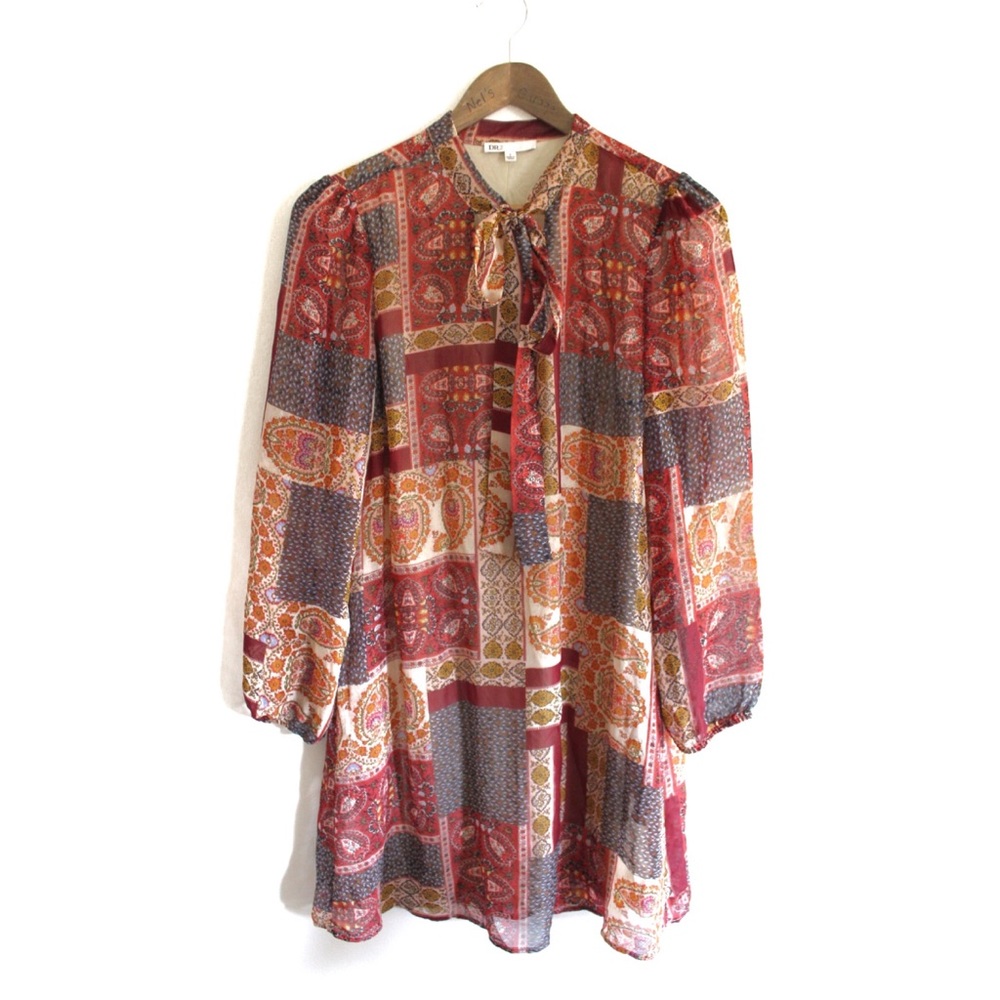 Dr2 Daniel Rainn Mixed Pattern Bohemian Dress Sma… - image 1